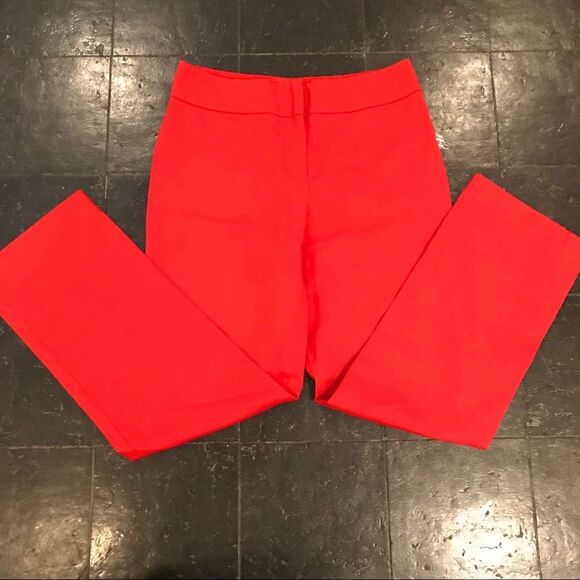 LES COPAINS Red Wide Leg Ankle Cropped Pants 44 - Picture 4 of 7